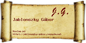 Jablonszky Gábor névjegykártya