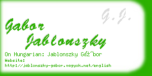 gabor jablonszky business card